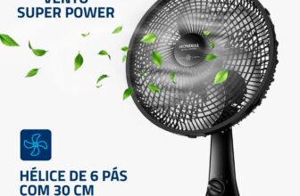 MONDIAL Ventilador de Mesa, 30cm, 6 pás, Super Power – VSP-30-B – 110V
