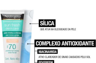 Protetor Solar Facial Para Pele Oleosa Neutrogena Sun Fresh Derm Care Pele Clara FPS 70, 40g