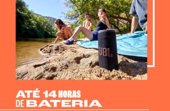 JBL, Caixa de Som, Grip, Bluetooth, Portátil, À Prova D’água e Poeira, Bateria de até 46h, Auracast, Som JBL Pro, AI Sound Boost, 16W RMS – Preta