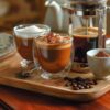 Conjunto com 6 Xícaras de 80ml Vidropara Café de Parede Dupla, Feito de Vidro Borossilicato