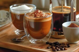 Conjunto com 6 Xícaras de 80ml Vidropara Café de Parede Dupla, Feito de Vidro Borossilicato