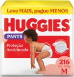 Huggies Fralda Pants Descartável Proteção Acolchoada M – 216 fraldas