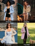 Bloggerlove Jaqueta de chuva leve à prova d’água com capuz para uso ao ar livre – Do P ao XGG em várias cores